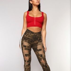 Distressed camo  fashion nova pants